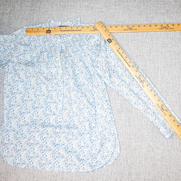 J.Crew Liberty Fabric Cotton Poplin Popover Shirt Blue Misti Valeria floral XS - Picture 11 of 11